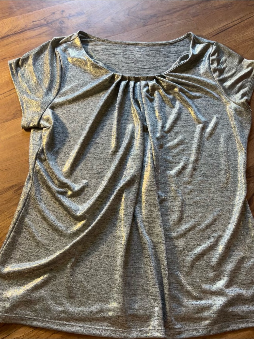 Worthington Woman 1X Silver Gold Shirt Blouse